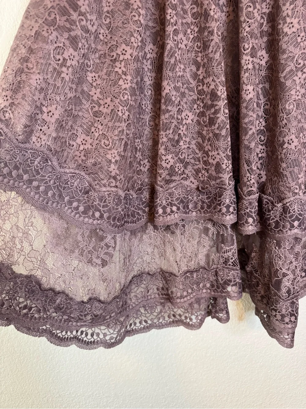 Free People Goldie Knit Top - Plum Dust Size Medium Lace Boho